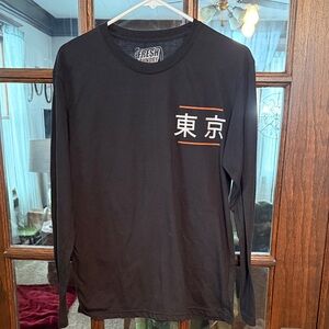 Fresh Laundry Tokyo Black Long Sleeve Shirt Size Medium